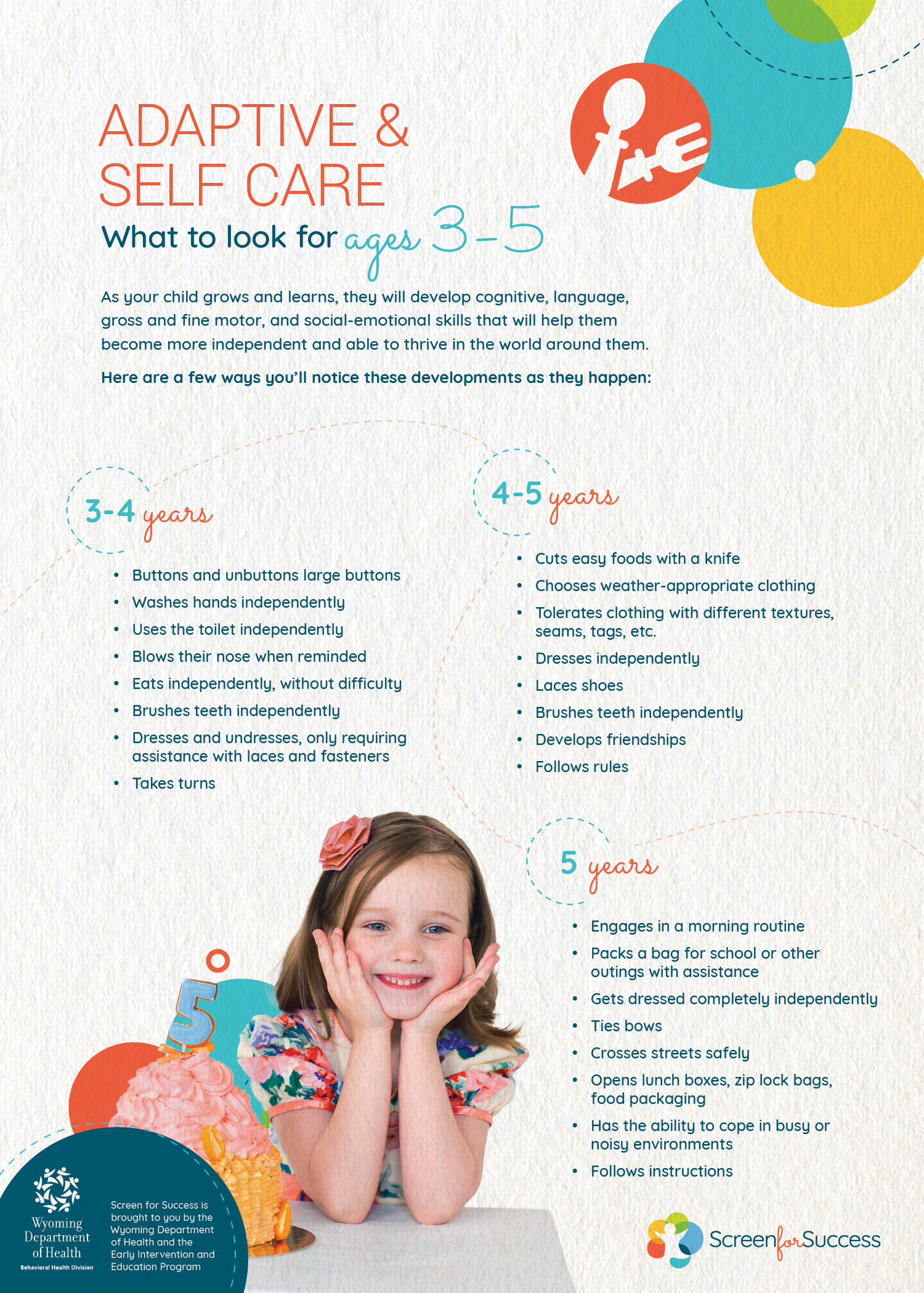 Adaptive & Self Care Development – Ages 3-5